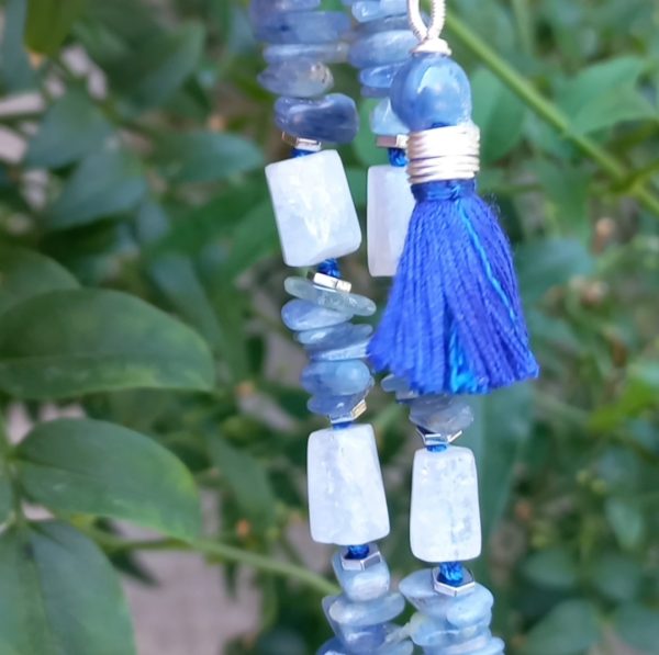 Mavi dantel (blue lace) Akik el yapımı kolye
