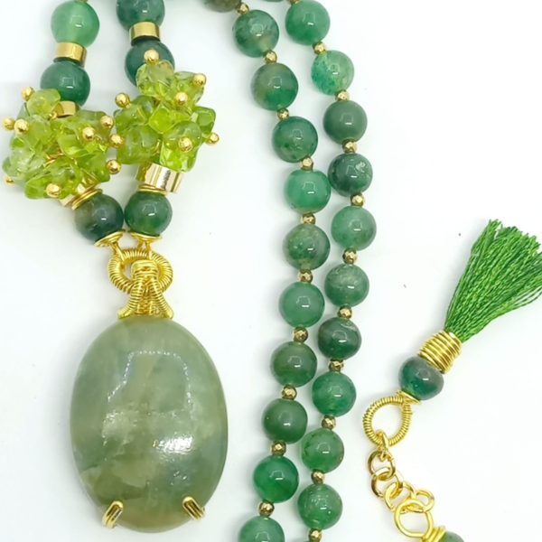 Yeşil Akuamarin el yapımı kolye