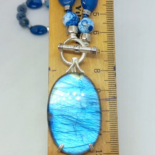 Labradorit Akik el yapımı kolye