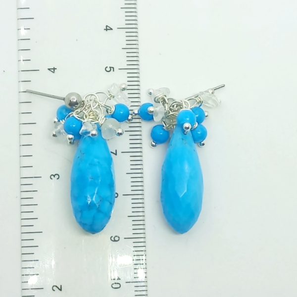 Turkuaz kristal Kuvars el yapımı küpe Turkuaz kristal Kuvars el yapımı küpe