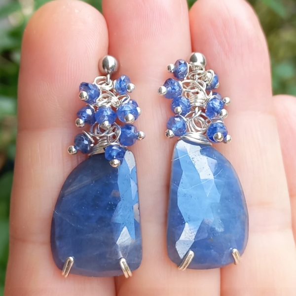 Mavi Safir el yapımı küpe Mavi Safir el yapımı küpe