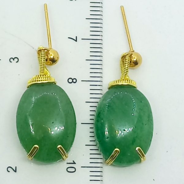 Aventurin altın kaplamalı el yapımı küpe Aventurin altın kaplamalı el yapımı küpe