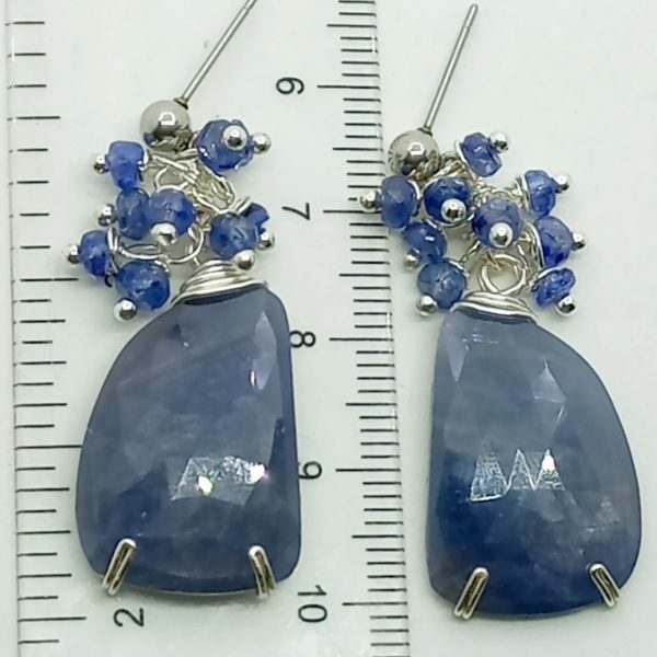 Mavi Safir el yapımı küpe Mavi Safir el yapımı küpe