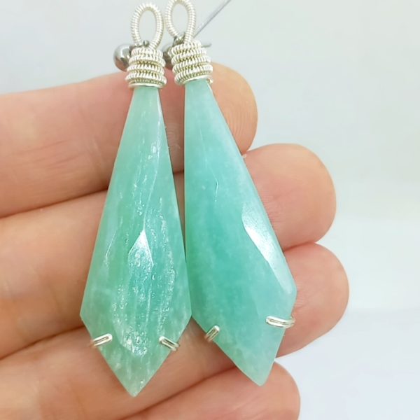 Amazonit el yapımı küpe Amazonit el yapımı küpe