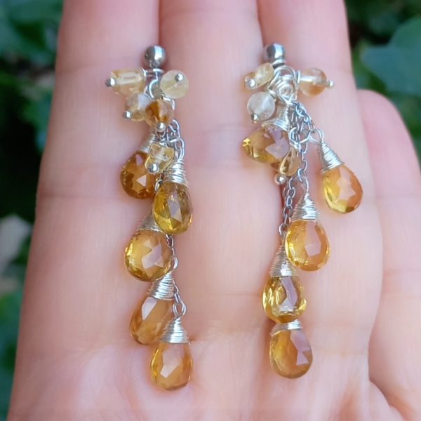 Sitrin el yapımı küpe Sitrin el yapımı küpe