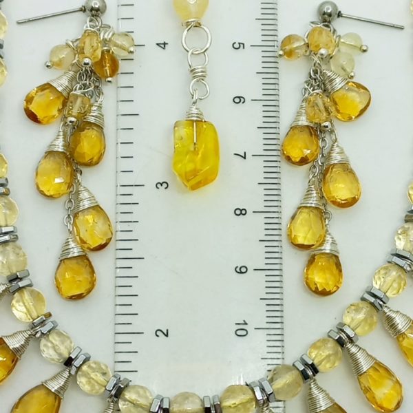 Sitrin el yapımı küpe Sitrin el yapımı küpe