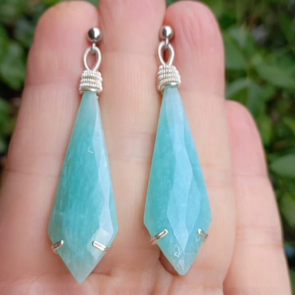 Amazonit el yapımı küpe Amazonit el yapımı küpe