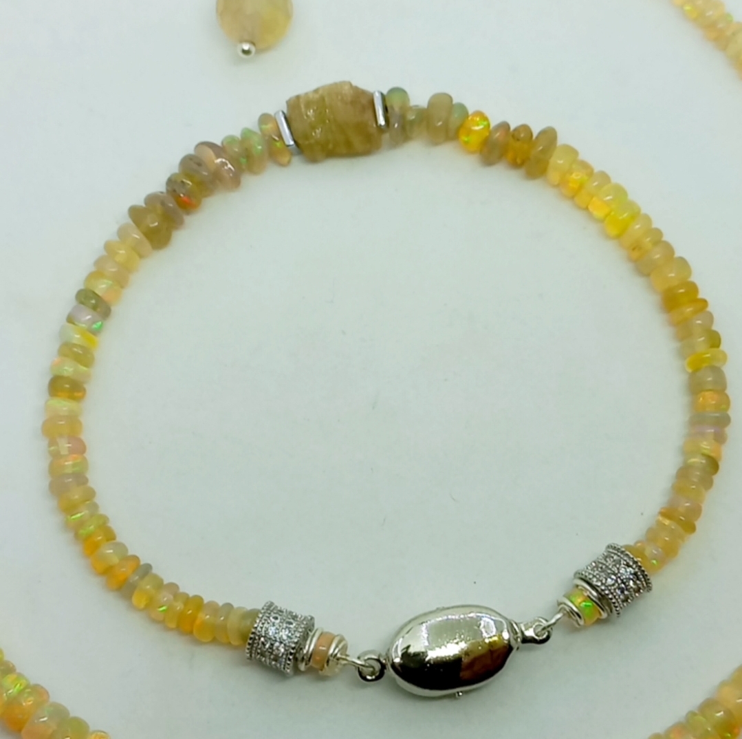 Etiyopya Opal Zirkon el yapımı bileklik