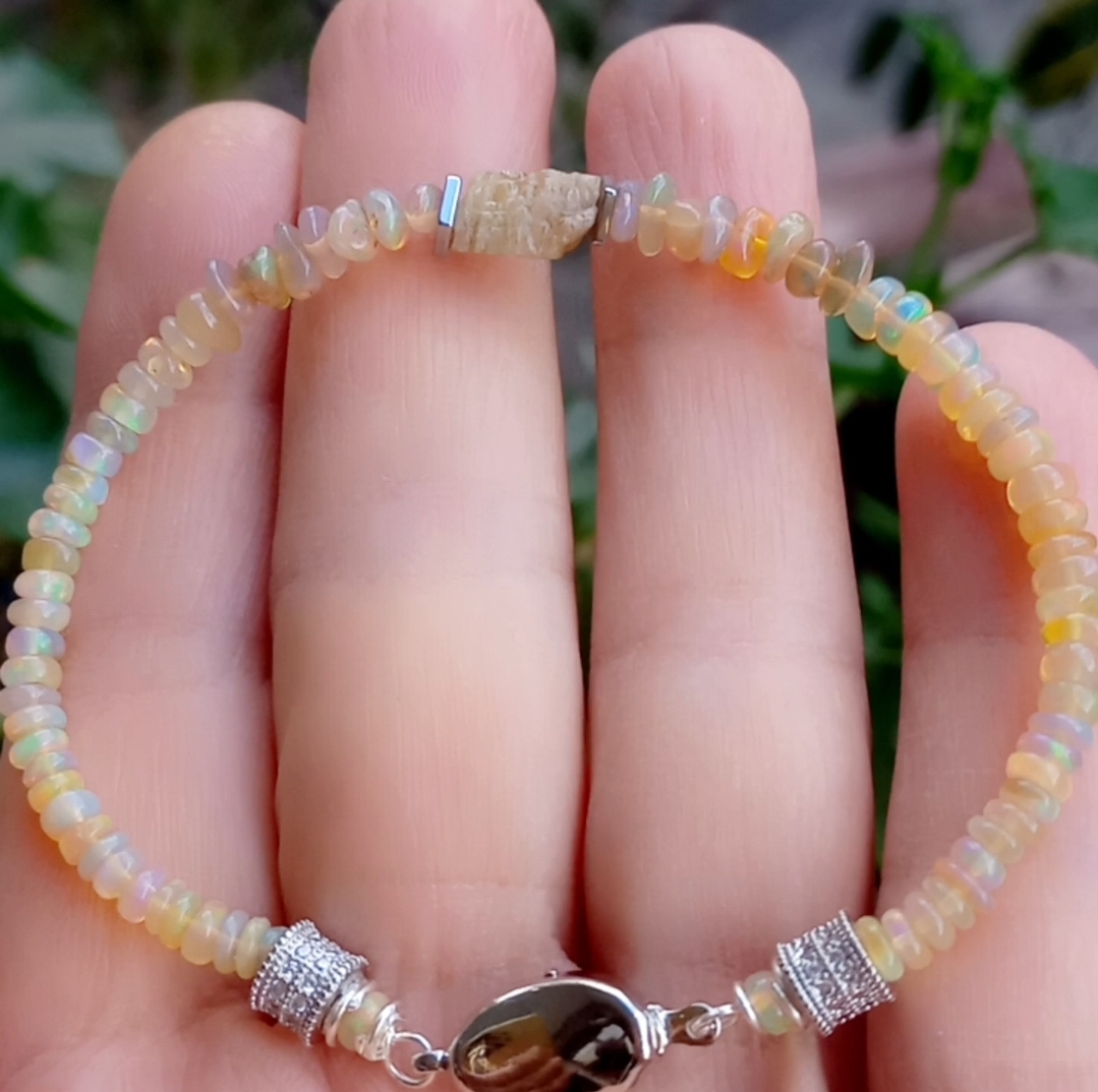 Etiyopya Opal Zirkon el yapımı bileklik