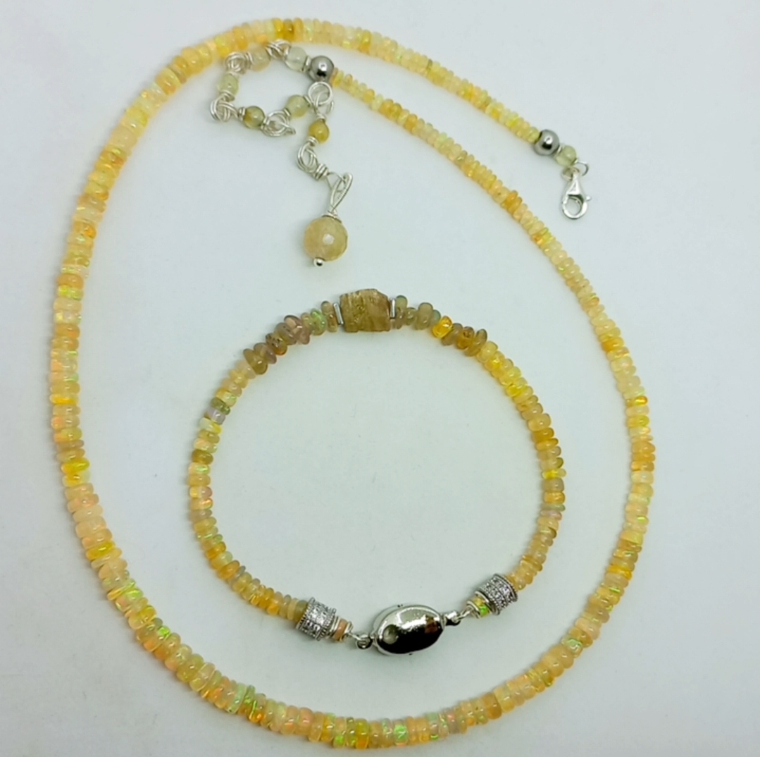 Etiyopya Opal Zirkon el yapımı bileklik