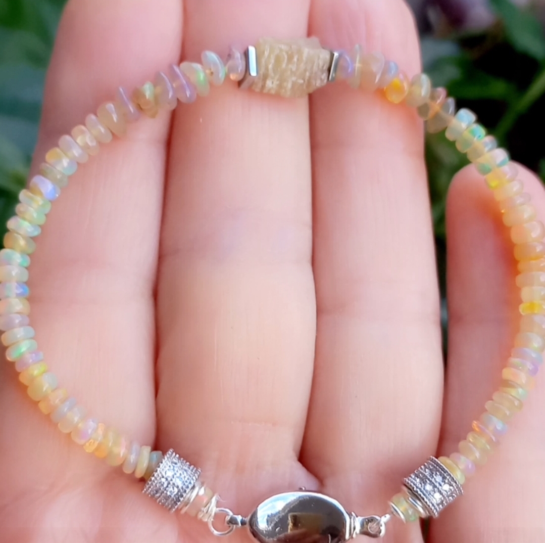 Etiyopya Opal Zirkon el yapımı bileklik