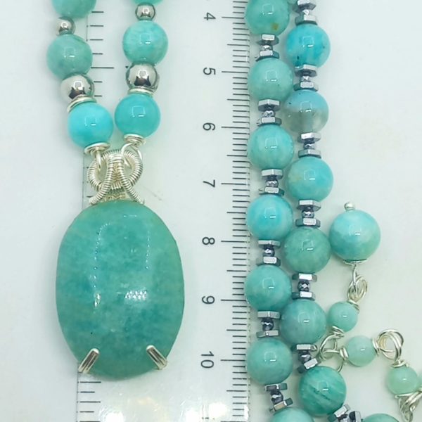 Amazonit el yapımı kolye