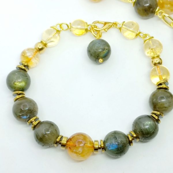 Labradorit Sitrin el yapımı bileklik Labradorit Sitrin el yapımı bileklik
