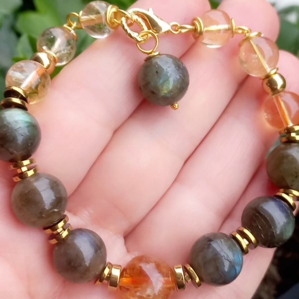 Labradorit Sitrin el yapımı bileklik Labradorit Sitrin el yapımı bileklik