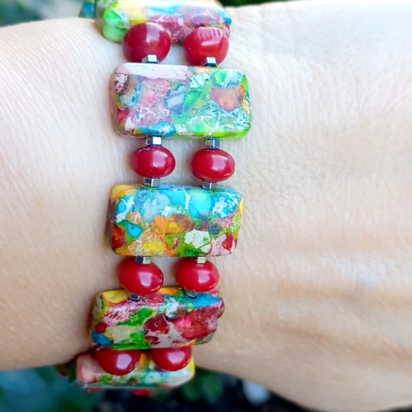 Varisit Mercan Hematit Gümüş (925) aparatlı el yapımı bileklik Varisit Mercan Hematit Gümüş (925) aparatlı el yapımı bileklik