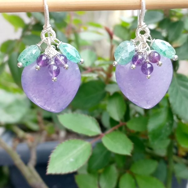 Ceyd çilek Kuvars Ametist el yapımı küpe