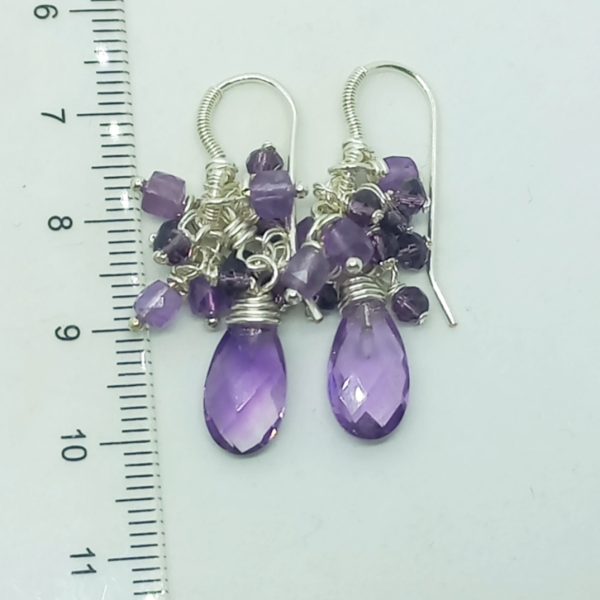 Ametist el yapımı küpe