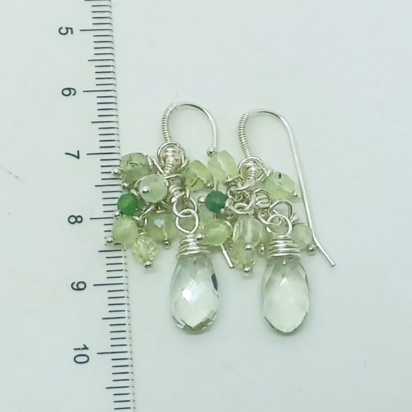 Yeşil Ametist Prinayt Aventurin el yapımı küpe