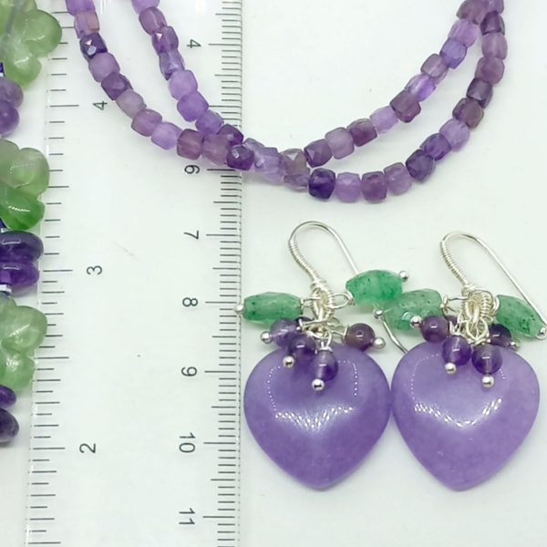 Ceyd çilek Kuvars Ametist el yapımı küpe