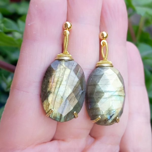 Labradorit el yapımı küpe b