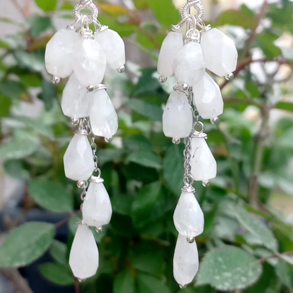 Hindistan el kesimi Aytaşı çelik aparatlı el yapımı küpe