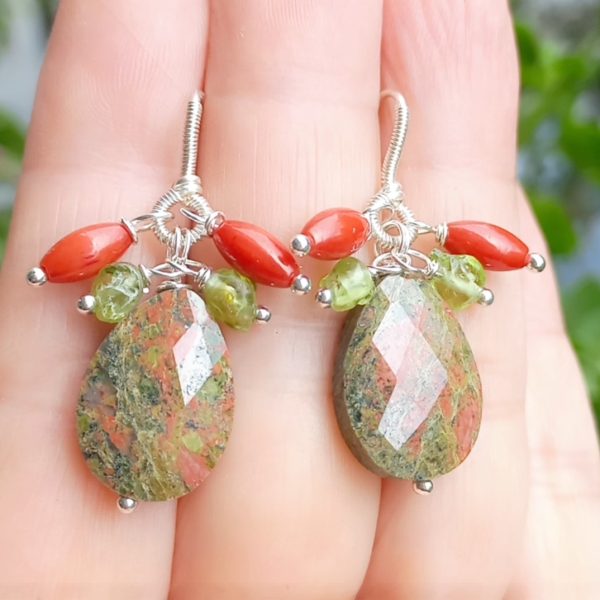 Unakit Mercan Zebercet el yapımı küpe