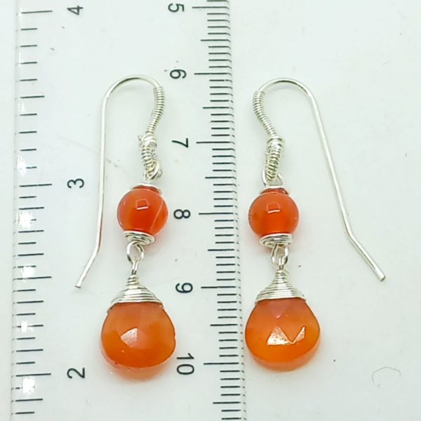 Kehribar Akik el yapımı küpe